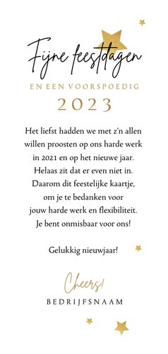 Zakelijke nieuwjaarskaart medewerkers hello 2023 bedankt 3