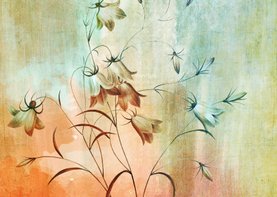Bloemenkaart flora schilderij
