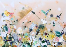 Bloemenschilderij Warm breeze - van Martine de Ruiter