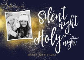 Christelijke kerstkaart met foto Silent Night