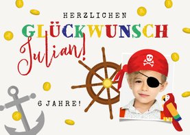 Duitse verjaardagskaart met een piraat
