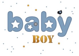 Felicitatie letter kaart baby boy