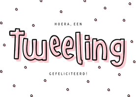 Felicitatie meisjestweeling hip met confetti