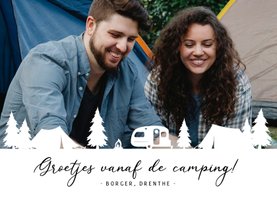 Fotokaart camping vakantiekaart met foto en tentjes