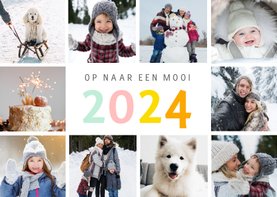Fotokaart fotocollage nieuwjaar met vrolijk jaartal 2024