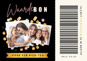 Fotokaart tegoedbon ticket met foto's