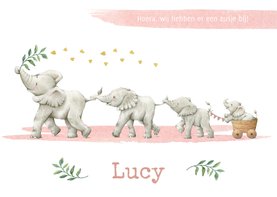 Geboorte dochter met vier vrolijke olifantjes!