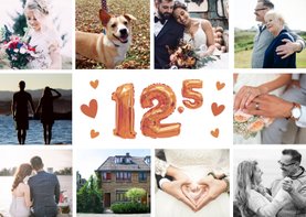Huwelijksjubileum 12,5 jaar - Fotocollage uitnodiging koper