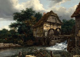 Jacob van Ruisdael.  Landschap met watermolens