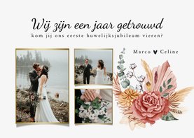 Jubileum huwelijk boho droogbloemen stijlvol foto's