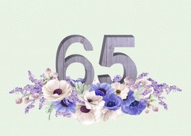 Jubileumkaart anemonen 65 jaar