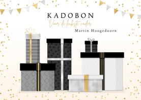 Kadobon Vaderdag stijlvolle illustratie kado's & confetti