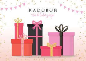 Kadobon voor haar trendy illustratie kado's & confetti