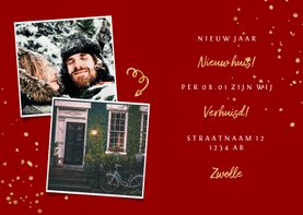 Kerst-verhuiskaart met spetters en foto's