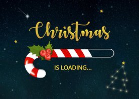 Kerstkaart christmas loading zuurstok 2023-2024