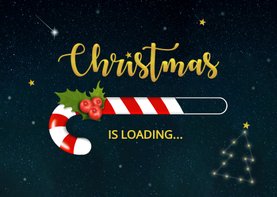 Kerstkaart christmas loading zuurstok 2024-2025