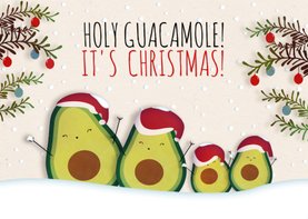 Kerstkaart liggend Holy Guacamole! It's Christmas!