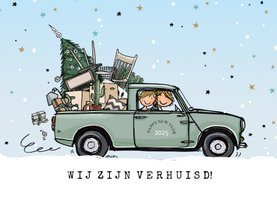 Kerstverhuiskaart Mini pick-up