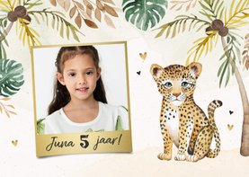 Kinderfeestje luipaard jungle meisje palmbomen foto hartjes