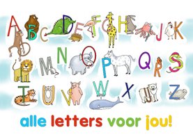 Kinderkaart alle letters van het alfabet
