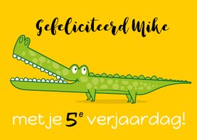 krokodil verjaardagskaart