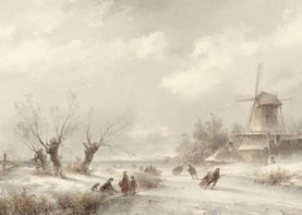 Kunstkaart Lodewijk Johannes Kleijn. Winterlandschap