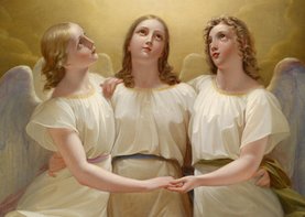kunstkaart van Franz Kadlik. Drie engelen
