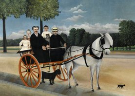 Kunstkaart van Henri Rousseau. Het paardenritje