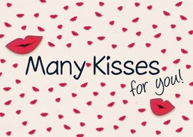 Kusjeskaart many kisses for you!
