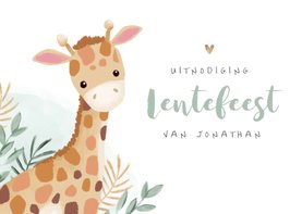 Lentefeest giraf jungle uitnodiging lief illustratie
