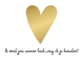 Liefdekaart gouden hart