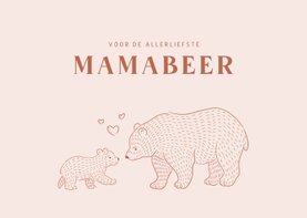 Lieve moederdagkaart met beertjes roze