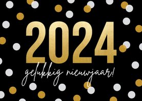 Moderne nieuwjaarskaart 2024 gelukkig nieuwjaar 