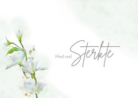 Mooie sterktekaart met afbeelding van witte bloemen