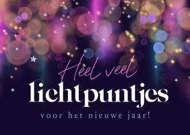 Nieuwjaarskaart lichtpuntjes sprankelend sterretjes