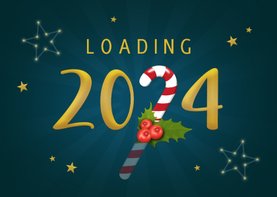 Nieuwjaarskaart loading 2024 zuurstok