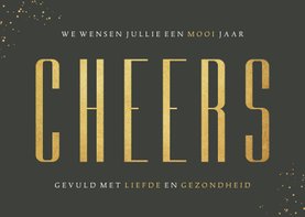 Nieuwjaarskaart stijlvol olijfgroen goud foto cheers