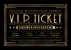 Originele uitnodiging oud en nieuw VIP-ticket goud