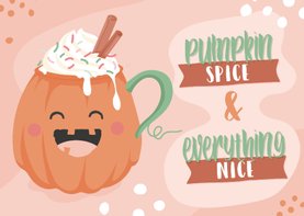 Pumpkin Spice and Everything nice uitnodiging voor koffie
