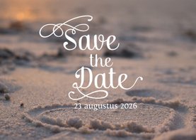 Save the date strand met hart