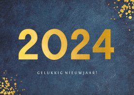 Stijlvolle blauwe zakelijke nieuwjaarskaart jaartal 2024