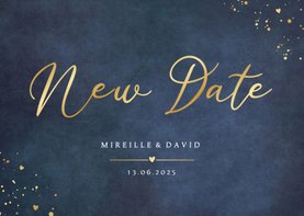 Stijlvolle New Date - Change the Date kaart huwelijksdag