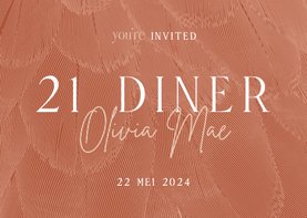 Uitnodiging 21 diner stijlvol met veren