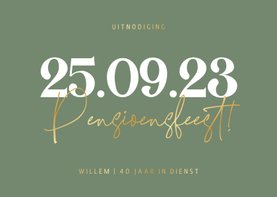 Uitnodiging jubileum 40 jaar in dienst grote datum