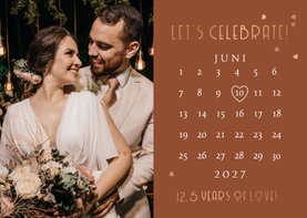 Uitnodiging jubileum save the date koperen huwelijk foto