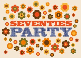 Uitnodiging Seventies party