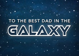Vaderdag kaart best dad in the galaxy - ruimte thema