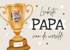 Vaderdag kaart kampioen leukste papa van de wereld beker