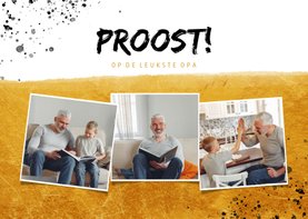 Vaderdagkaart fotocollage proost op de leukste opa