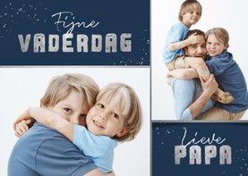 Vaderdagkaart stoer zilver foto's fijne Vaderdag lieve papa